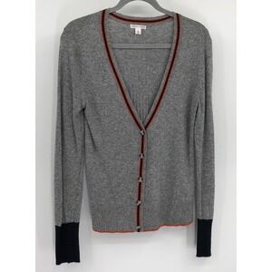 WOOL Gray Cardigan Sweater MELROSE & MARKET Women's Medium UVA AUBURN‎ AU Preppy
